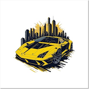 Retro Lamborghini Cars Posters and Art